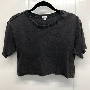 Garage Washed Gray Cropped T-Shirt Size S